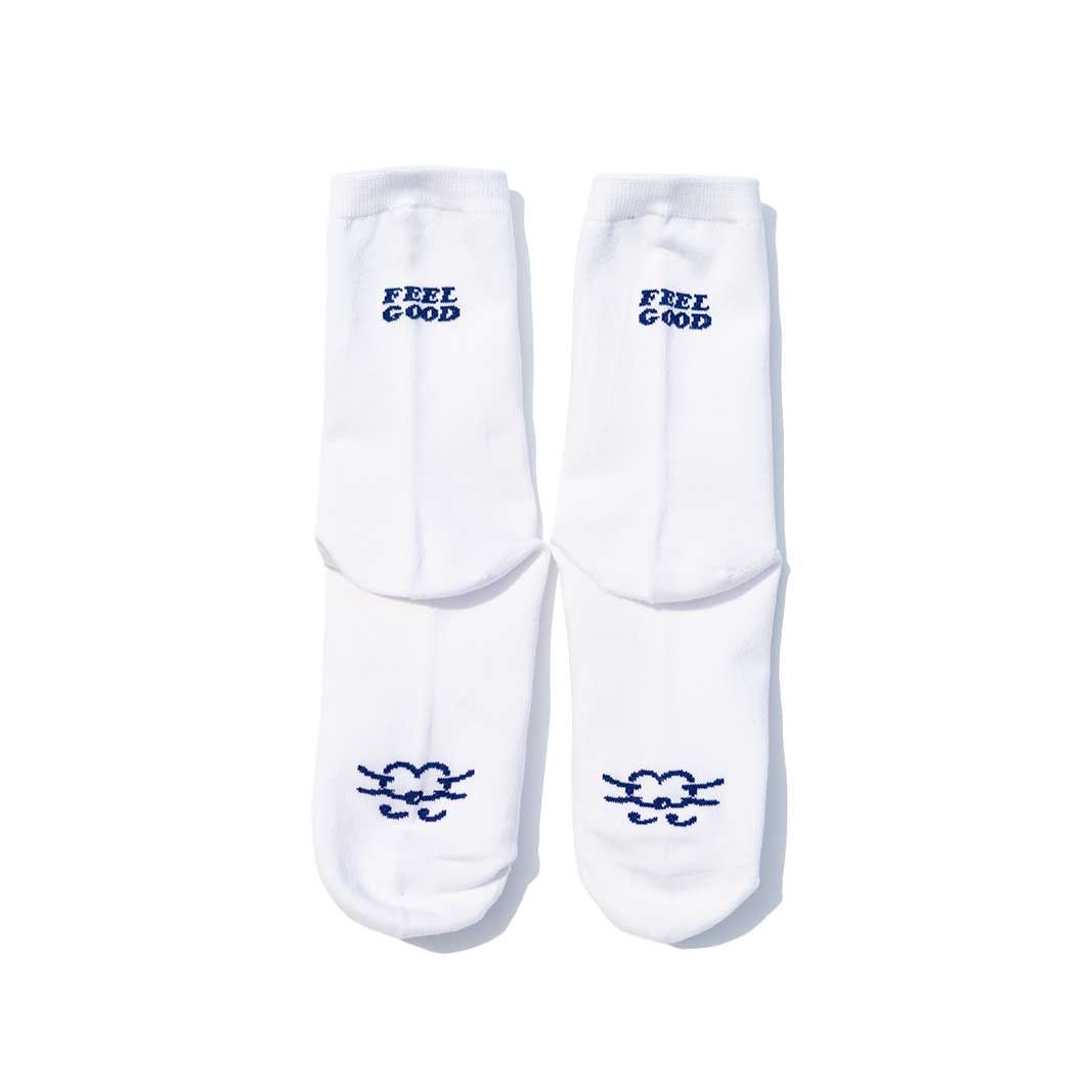 【ZIZONE】WHITE SOCKS_HALF MIDDLE