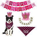 犬 誕生日 スタイ グッズ バースデーハット 帽子 ペットグラウンド ペット 飾り付け 猫 バンダナ 風船 バナー おしゃれ 記念日 メモリアル パーティー飾り(ピンク)(4)