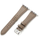 Handodo for Apple Watch バンド 本革 レディース アップルウォッチ バンド 細い 38mm 40mm 41mm Series 9/8/7/6/5/4/3/2/1/SE イタリアントップレザー おしゃれ ビジネス iwatch バンド SGS資格認定 グレージュ(2)