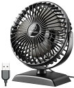 JZCreater 卓上扇風機 静音 USB扇風機 デスクファン 360°角度調節 3段階風量調節 超低騒音 USB給電式 携帯扇風機 小型扇風機 小型サーキュ...