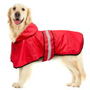 Dolitego 犬用レインコート- 防水調節可能な反射型犬用レインコートジャケット, 小型犬中型犬大型犬 軽量 通気性 ポンチョスリッカー 帽子付 散歩用 防...