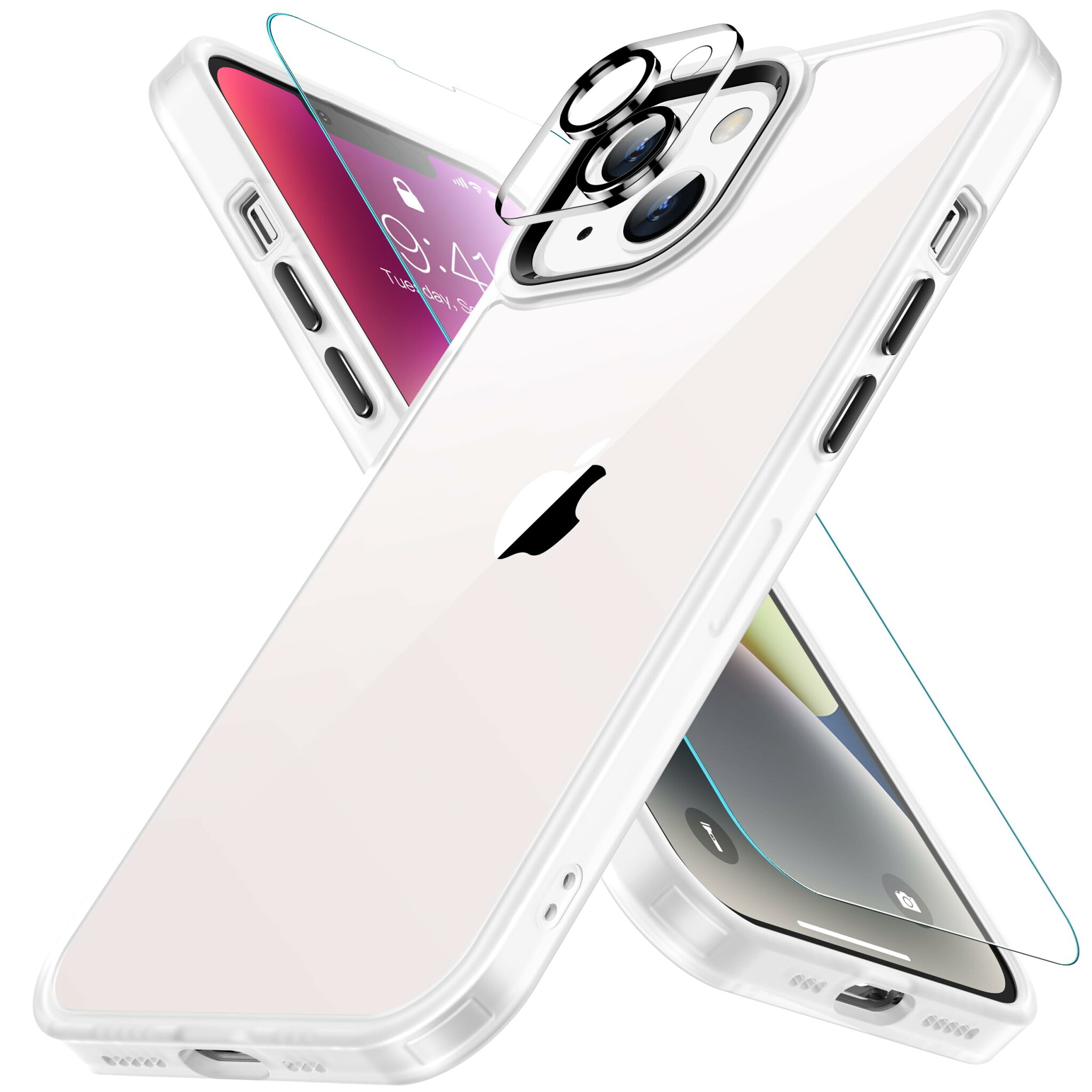 iPhone14 用 ケース ホワイト 耐衝撃 カメラレンズ保護付き 黄ばみ防止 アイフォン14ケース 米軍MIL規格 耐久性 SGS認証 アイホン14ケース ワイヤレス充電対応 スマホケース あいふぉん14 カバー 6.1インチ