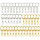 キーホルダー金具 40個入り回転カン付き ハンドメイド キーリング アクセサリー DIY 手芸用品 パーツ ゴールドシルバー