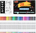 Shuttle Art 布用 ペン 28色セット 布に書けるペン ファブリックマーカー 水性 耐水 耐久 ウォッシャブル 洗っても落ちない 色褪せしにくい 乾燥...