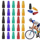 25個 自転車 仏式 バルブキャップ マルチカラー 陽極酸化アルミニウム合金 サイクリングタイヤキャップ、フレンチスタイル ダストカバー タイヤバルブステムキャ...
