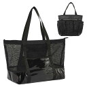 プールバッグ 大容量20L ビーチバッグ スイミングバッグ 水泳バッグ 通気メッシュ 底部PVC 広いマッチ仕様 自立可 手提げトートバッグ 半透明 温泉/サウ...
