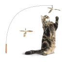 FUKUMARU ねこじゃらし 猫じゃらし 羽 鈴 釣り竿 替えの羽付き 90cm(3)