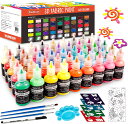 Shuttle Art 布用絵の具 3D 立体 45色セット 30ml 布えのぐ ファブリックペイント メタリックカラー ウォッシャブル 洗っても落ちない 耐久...