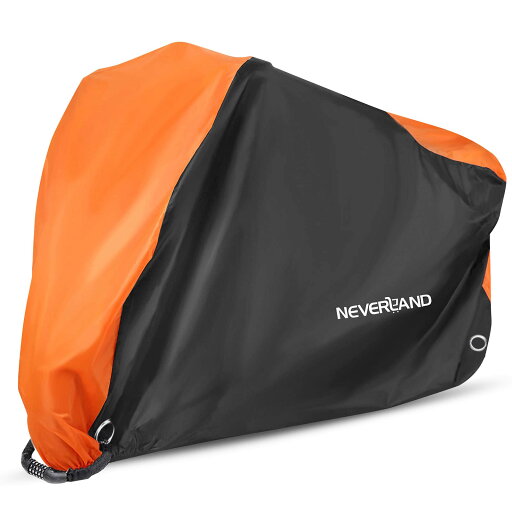 NEVERLAND バイクカバー 車体カバー 丈夫 厚手 210Dオックス生地 撥水 前後ロック穴有り 盗難防止 風飛び防止 耐久 収納袋付き オレンジ ブラック XXL:265*105*125 NEVERLAND バイクカバー 車体カバー 丈夫 厚手 210Dオックス生地 撥水 前後ロック穴有り 盗難防止 風飛び防止 耐久 収納袋付き オレンジ ブラック XXL:265*105*125