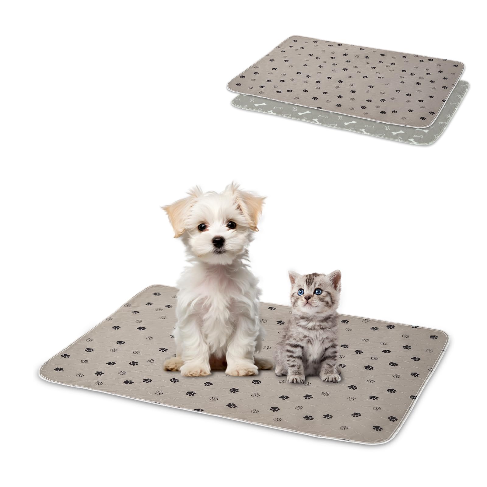 LYNCOHOME 洗える 犬用 猫用 ペットマット ペットシーツ 滑り止め 繰り返し使える 可愛い柄(2枚セット) 幅100cm