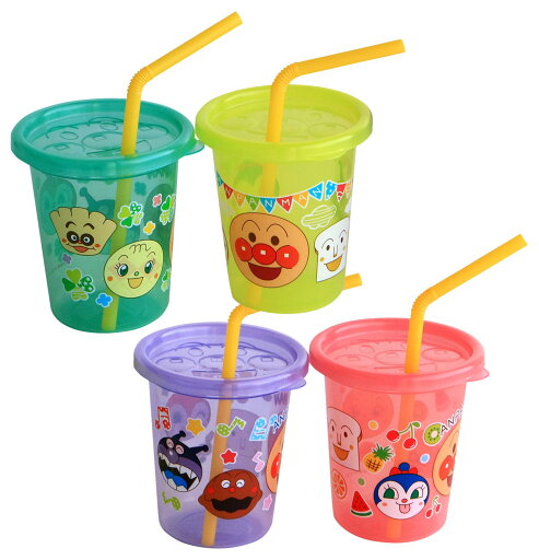 レック ポリプロピレン アンパンマン フタ付き ストローカップ S (180ml) 4個入 レック ポリプロピレン アンパンマン フタ付き ストローカップ S (180ml) 4個入