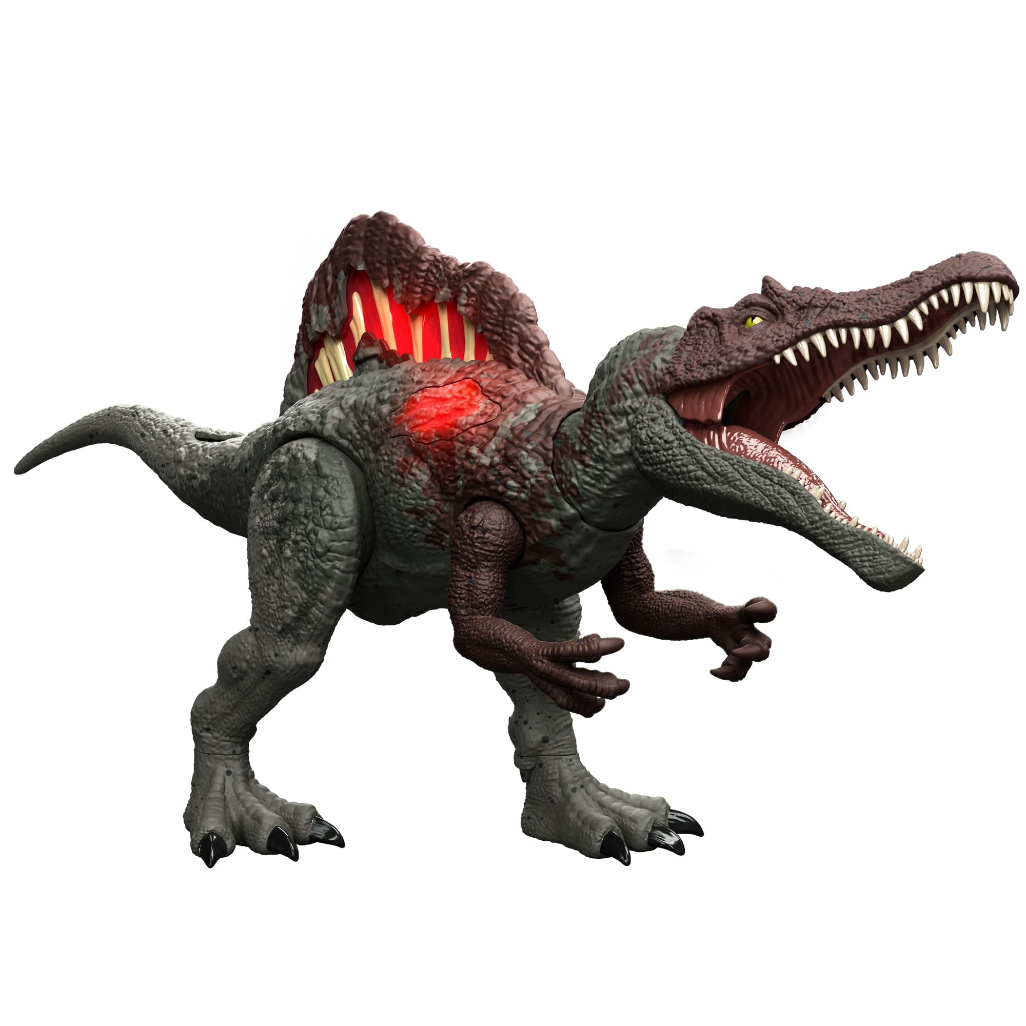 マテル ジュラシックワールド(JURASSIC WORLD) ダメージ!ひかる スピノサウルス 子供向けフィギュア 恐竜 おもちゃ 全長:約55cm 4歳から グリーン HXF62