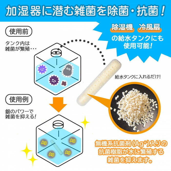 タンクに入れるだけ 除菌剤 賢い加湿器タンクノススメ 抗菌 除菌 タンク ag ぬめり 除湿器 給水タンク 冷風扇 加湿器 雑菌防止