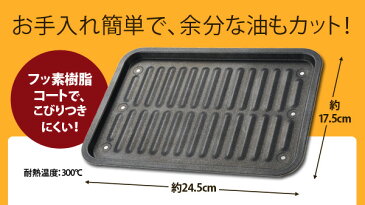グリル専用焼き魚トレー フッ素コート【送料無料 メール便出荷】お手入れ簡単 グリル用 魚焼きトレー 魚焼きグリル プレート