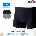 軽失禁パンツ 男性用 2枚セット M L LL ネイビー/グレー 15cc メンズ 紳士 パッド付 ボクサーパンツ 尿漏れ 下着 ちょい漏れ 尿モレ 前開き メール便