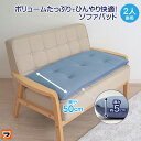 洗える ソファパッド ひんやりボリュームソファパッド 2人掛用 50×100cm 接触冷感 ごろ寝マット ソファーカバー ソファーパッド シートクッション 長座...