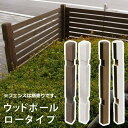フェンス用ポール 1本 単品 ロータイプ 高さ95cm ダークブラウン ホワイト 茶色 白 ストレート連結用ポール コーナー連結用ポール 幅7.4cm 奥行7....