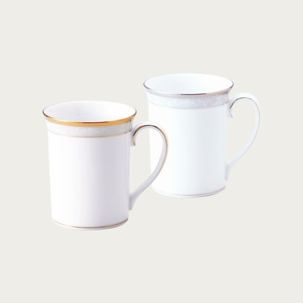 ノリタケ ハンプシャーゴールド＆プラチナ マグカップペア（金・銀） 送料無料 ブランド 洋食器 高級 おしゃれ かわいい 豪華 モダン 人気 おすすめ 結婚 引き出物 ギフト