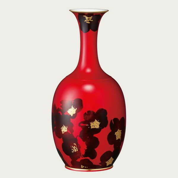 ノリタケ 辰砂花生“梅花紋”