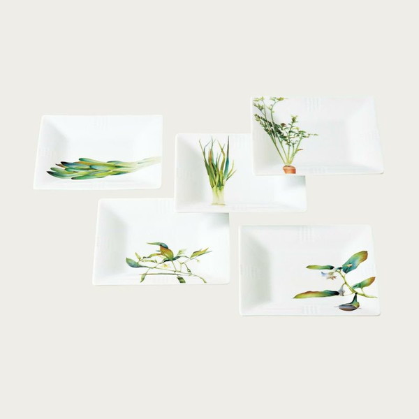 ノリタケ 京香旬彩 15cmスクエアプレート（絵変り5枚）