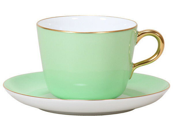 大倉陶園 色蒔き(ライトグリーン) モーニングカップ&ソーサー 送料無料 ブランド 洋食器 高級 おしゃれ かわいい 豪華 モダン 人気 おすすめ 結婚 引き出...