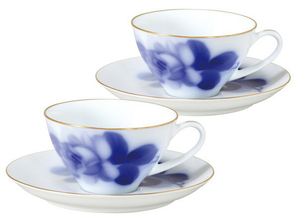 大倉陶園 ブルーローズ8211 ペアカップ&ソーサー(クープシェープ) 送料無料 ブランド 洋食器 高級 おしゃれ かわいい 豪華 モダン 人気 おすすめ 結婚...