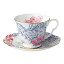 ウェッジウッド WEDGWOOD ハーレークインバタフライブルーム ティーカップ&ソーサー ブルー&ピンク 送料無料 ブランド 洋食器 高級 おしゃれ かわいい...