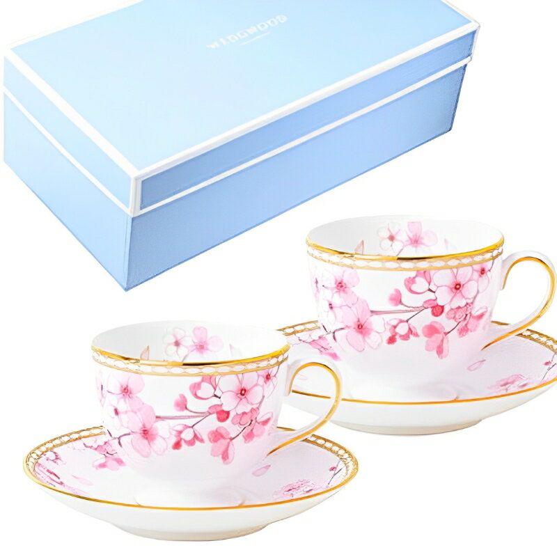 ウェッジウッド WEDGWOOD スプリングブロッサム ティーカップ&ソーサー リー ペア