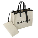 フェラガモ FERRAGAMO 241298 FABRIC/NAT/NERO トートバッグ 送料無料 ブランド 高級 贈り物 ギフト プレゼント 誕生日
