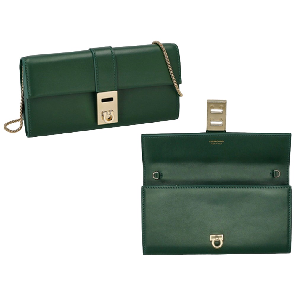 フェラガモ FERRAGAMO 220668 CALF/FOREST GRN 長財布 送料無料 ブランド 高級 贈り物 ギフト プレゼント 誕生日
