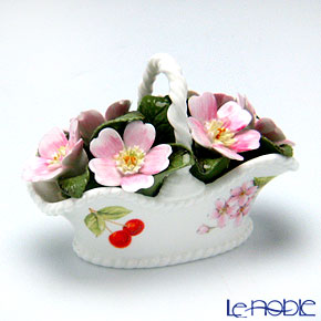 エインズレイ　陶花　チェリーブロッサム ハンドル付バスケット