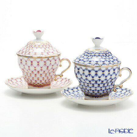 54 Off コバルトネット ティーカップ おしゃれ かわいい 食器 ブランド 結婚祝い 内祝い ロシア食器 インペリアル ポーセリン ブルース ピンクネット ソーサー 250ml ふた付 ペア Africaagility Org