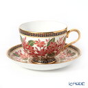 【P10倍・クーポン】ブランベンジャロン工房 ティーカップ&ソーサー プルメリアレッド /// タイ ベンジャロン焼き カップアンドソーサー かわいい おしゃれ...