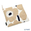 マリメッコ(marimekko) Unikko ウニッコ ポットホルダー 21×21cm ホワイト×ベージュ×ダークブルー コットン 069909-185/20SS 北欧 食器 キッチン 用品 雑貨 調理