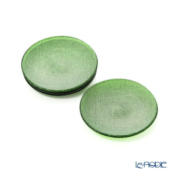 Vetro Felice ヴェトロ フェリーチェ グリッター プレート 14cm ライトグリーン 4枚セット /// ガラス 小皿 丸皿 取り皿 緑 おしゃれ キラキラ 14センチ 食器 イタリアンデザイン // ギフト プレゼント 贈り物 記念日 退職祝い 結婚祝い 内祝い 誕生日