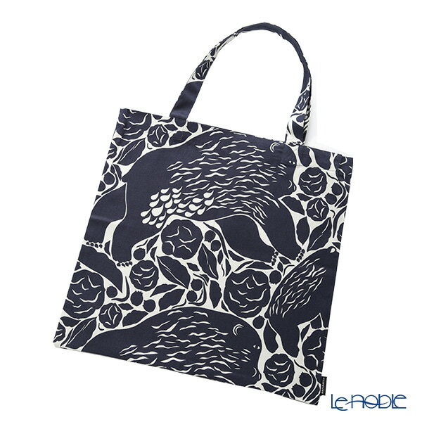 【ポイント10倍】マリメッコ(marimekko) Pieni Karhuemo カルフエモ／母熊 ファブリックバッグ 43×43cm ダークブルー 071181-650／21AW コットン 北欧 食器