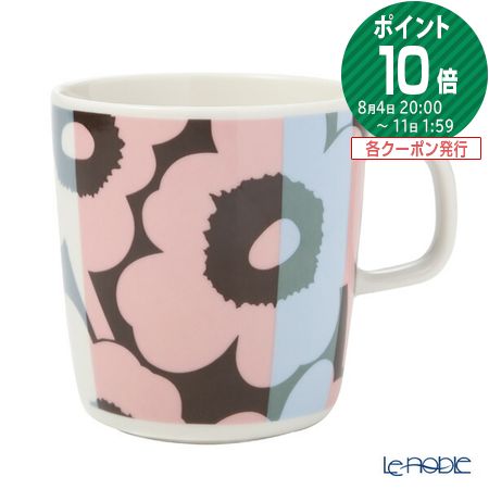 【ポイント10倍】マリメッコ(marimekko) Unikko Ralli ウニッコ ラッリ／ケシの花とラリー マグカップ 400ml ダスティローズ×ライトスカイ 071568-153／22SS 北欧 食器 クリスマス プレゼント おしゃれ かわいい ブランド 結婚祝い 内祝い 出産内祝い 出産祝い 結婚内祝い