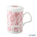 【ポイント10倍】ロイカーカム ビクトリア(ピンク) ビーカー/マグカップ 320ml こし器(茶こし)付き /// 茶こし付き 蓋付き ふた付 イギリス製 輸入雑貨 花柄 食洗機対応 お茶 紅茶 大人可愛い おしゃれ ブランド 高級 // プチギフト プレゼント 贈り物 誕生日