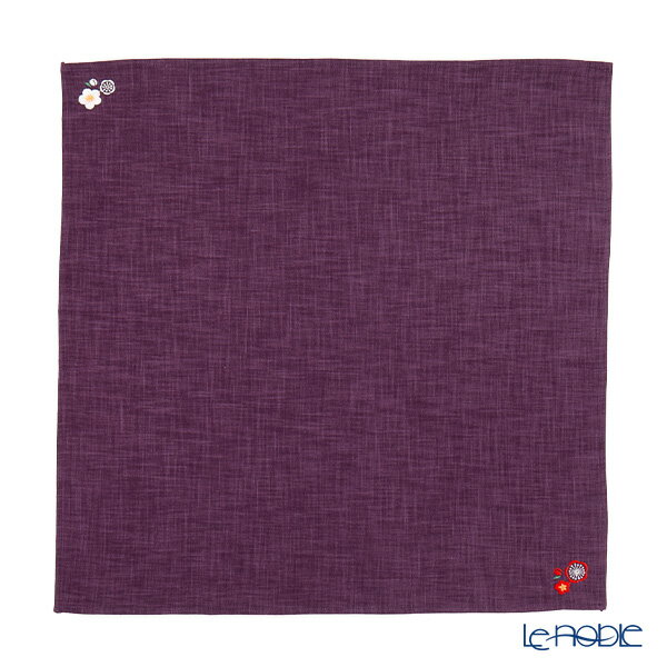 むす美 風呂敷 50 ふくふく刺繍 紅梅白梅 ムラサキ 綿100％ 日本製 50cm 20604-1 ...