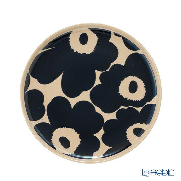 マリメッコ 【6/1クーポン・P10】マリメッコ(marimekko) Unikko ウニッコ プレート 20cm テラ×ダークブルー 072256-850／23SS 北欧 食器 皿 お皿 ブランド 結婚祝い 内祝い 出産内祝い 出産祝い 結婚内祝い