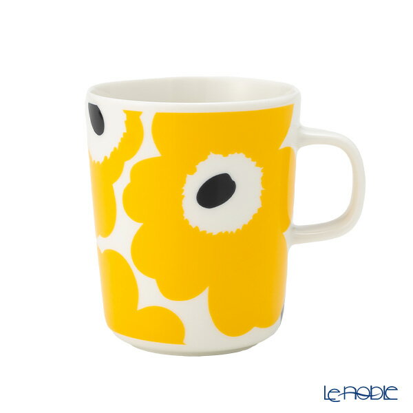 マリメッコ(marimekko) Unikko ウニッコ マグカップ 250ml ホワイト×イエロー×ダークブルー 072395-128／23SS 北欧 食器 プレゼント おしゃれ かわいい ブランド 結婚祝い 内祝い 出産内祝い 出産祝い 結婚内祝い