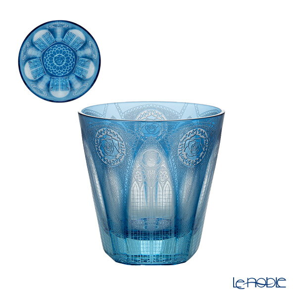 【P10倍・クーポン】GLASS-LAB グラス・ラボ 江戸切子 砂切子 青薔薇の大聖堂 オールドグラス ライトブルー×インディゴブルー【2020江戸切子新作展...