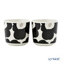 【先着クーポン・P10】マリメッコ(marimekko) Unikko ウニッコ コーヒーカップセット(ハンドルなし)ブラック×シルバー 072780-199/...