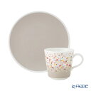 ナルミ ポーチュラカ 2ピースセット マグカップ 340ml &プレート21cm グレー 鳴海製陶 NARUMI 食器セット お祝い 結婚祝い 出産内祝い 出産...