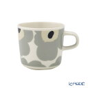 マリメッコ(marimekko) Unikko ウニッコ/けしの花 コーヒーカップ 200ml ライトグレー×サンド 073475-195/24AW /// 北欧雑貨 花 電子レンジ対応 食洗機対応 フィンランド 可愛い おしゃれ ブランド 小さめ 食器 // ギフト プレゼント 贈り物 誕生日
