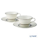 ナルミ ミラノビアンカ ティーコーヒー兼用カップ&ソーサーセット 210ml ペア/2人用 51461-21800P 鳴海製陶 NARUMI ティーカップ プレ...