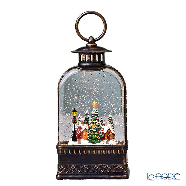 【P10倍・クーポン】ハルモニア クリスマスオブジェ リキッドLEDオルゴールランタン ヴィレッジ 24.5cm HM-010647 ※電池は別売り /// アンティーク風 おしゃれ 光る 飾り デコレーション 置物 インテリア 輸入雑貨 玄関 グッズ 電池式 // ギフト プレゼント 贈り物のサムネイル