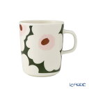 【P10倍・クーポン】マリメッコ(marimekko) Unikko ウニッコ/けしの花 マグカップ 250ml ホワイト×ダークグリーン 073853-163/25SS 北欧 食器 プレゼント おしゃれ かわいい ブランド 結婚祝い 内祝い 出産内祝い 出産祝い 結婚内祝い