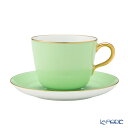 【P10倍・クーポン】大倉陶園 色蒔き ティーカップ&ソーサー/モーニング碗皿 295ml ライトグリーン 1051/26C プレゼント おしゃれ かわいい 食器 ブランド 結婚祝い 内祝い 出産内祝い 出産祝い 結婚内祝い