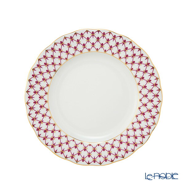 Rakuten - 【5/1クーポン・P10】 ロシア食器 インペリアル・ポーセリン ブルース(ピンクネット) プレート 18cm New ロモノーソフ陶磁器 ブルース（ピンクネット） プレート お皿 ディッシュ